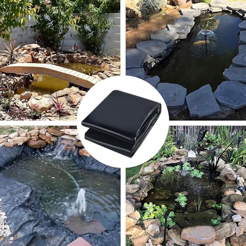 Rivestimento per laghetto in HDPE resistente, membrana impermeabile a tenuta stagna per giardini acquatici, fontane, ruscelli e laghetti per pesci, protegge piante e fauna selvatica
