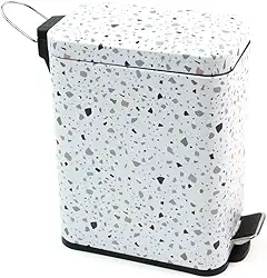 Oikos - Lixeira Retangular 5L de Metal com Pedal Granilite