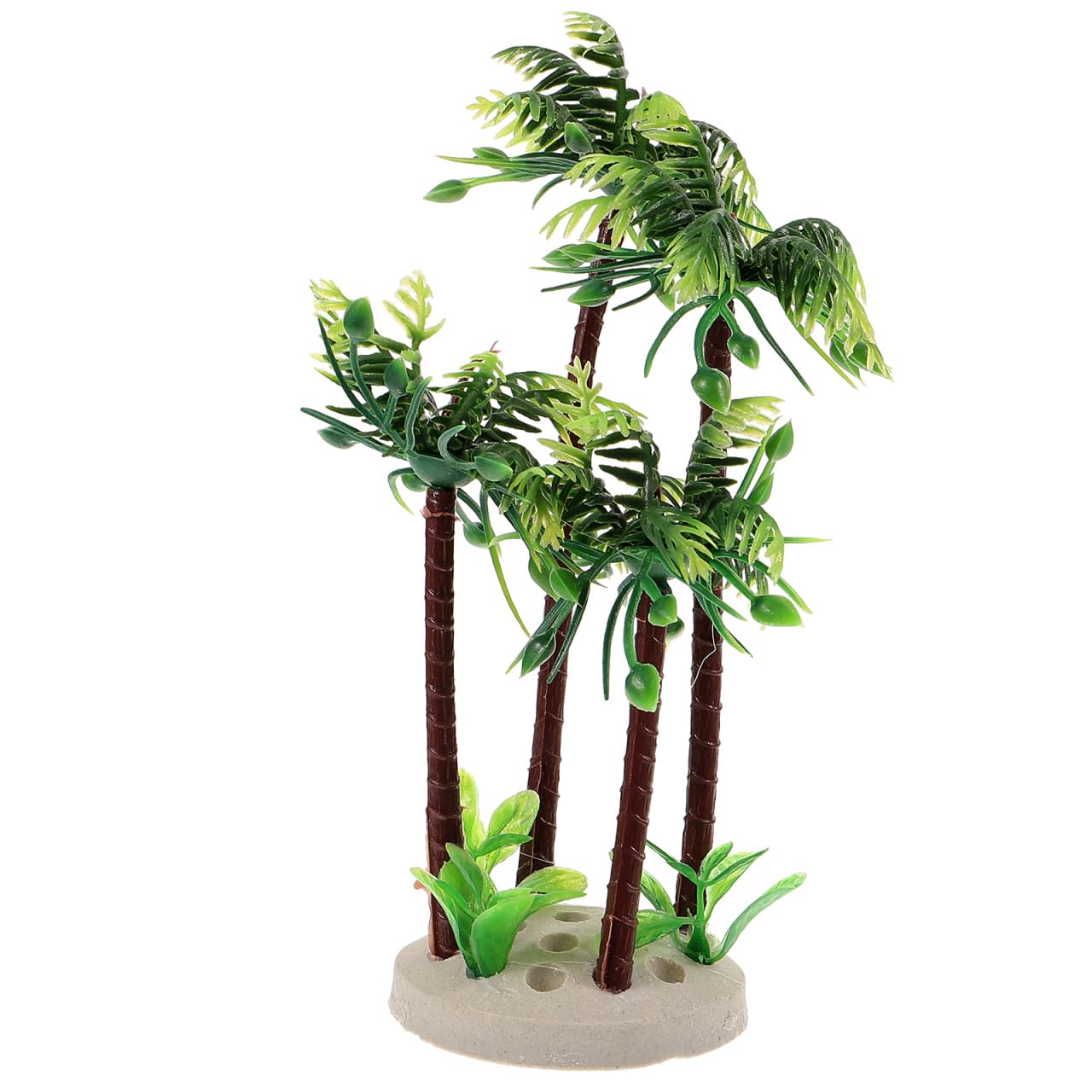 DOITOOL Aquarium Decorations Artificial Palm Tree Simulation Plastic Coconut Plant Fish Tank Landscape Decor 5.91X3.54X3.54In