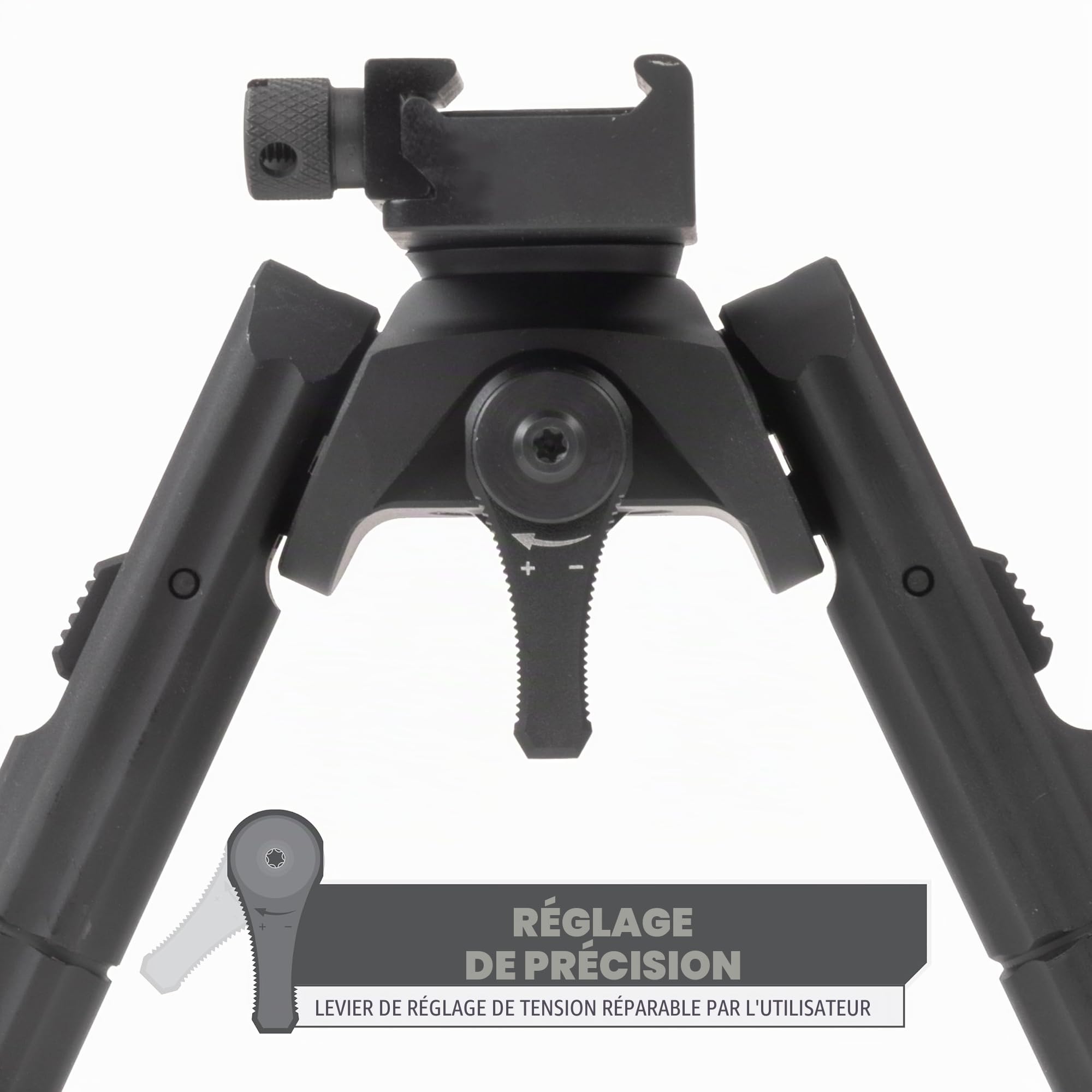 UTG TL-BP02-B Bipied Recon 360 TL, Hauteur Centrale 14-17,8 cm, Picatinny