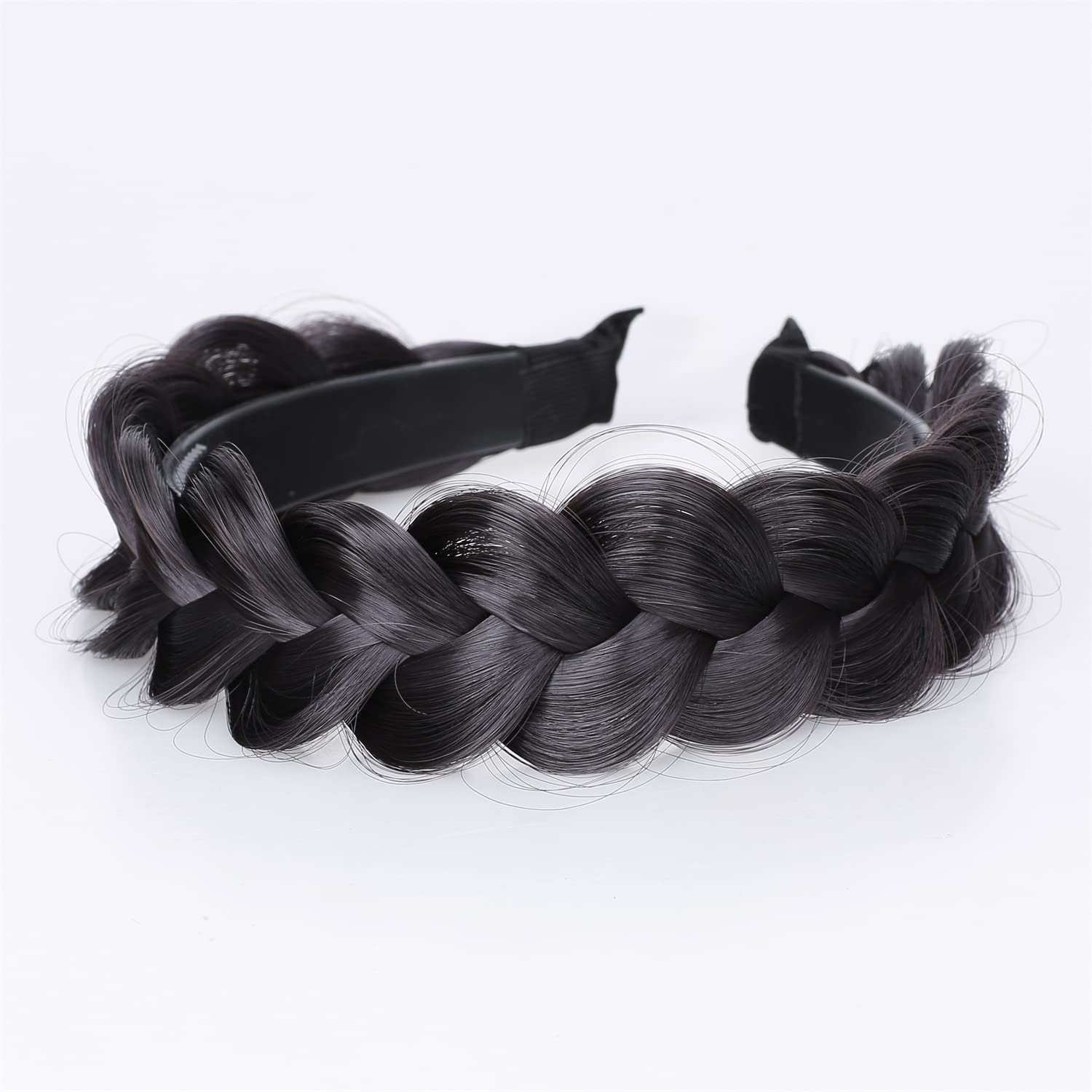 vowyore Synthetic Hair Braided Headband Braided hair hoop Classic Chunky Wide Plaited Wedding Fluffy Braids Wig Women Girl Beauty Accessory