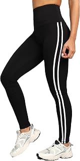 Rock Paper Scissors Premium Two White Strip Gym Tights High-Waisted, Sweat-Wicking, Athletic Fit Gym Tights for Working Ou... Price In India
