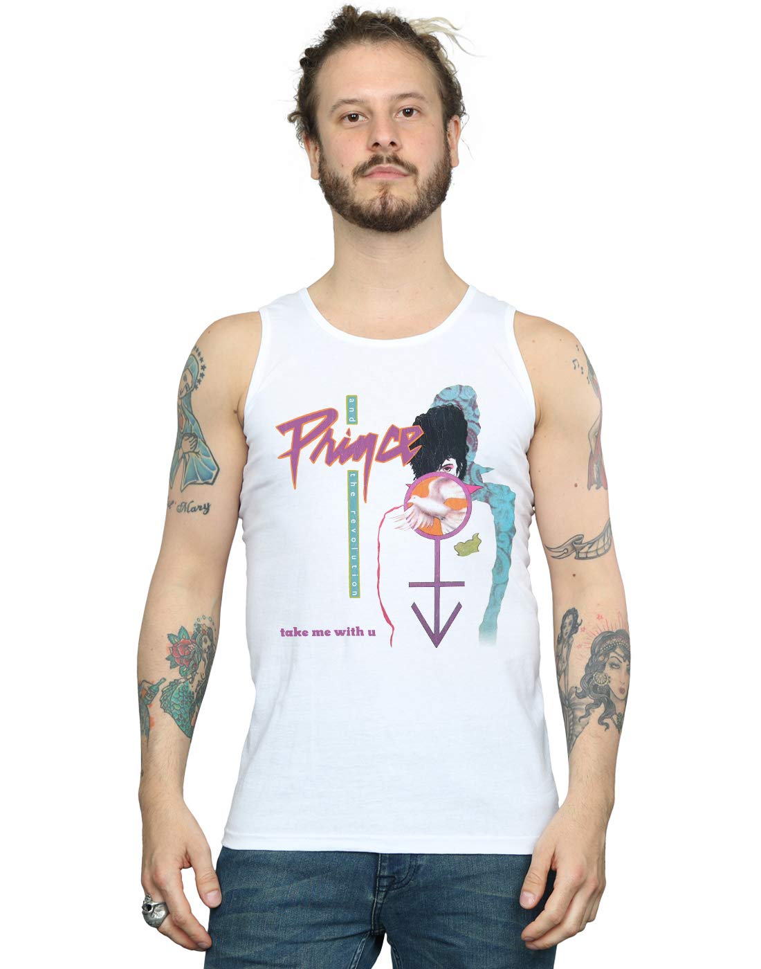 Absolute Cult Men's White Prince Take Me With U Vest Large