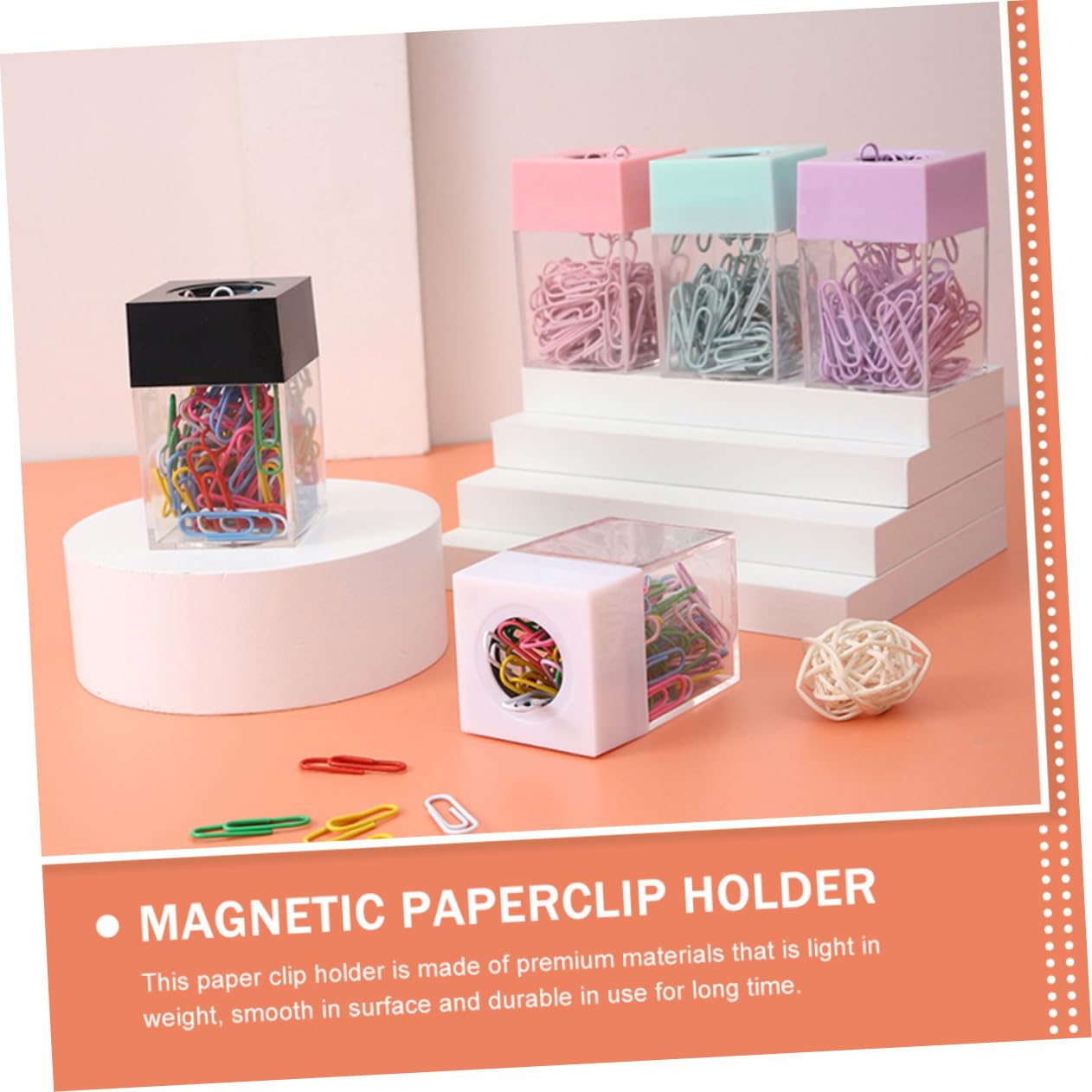 NUOBESTY 9piezas Organizador De Clips Magnético Contenedor De Clips De Recipientes Transparentes Para Escritorio Para y Escuela