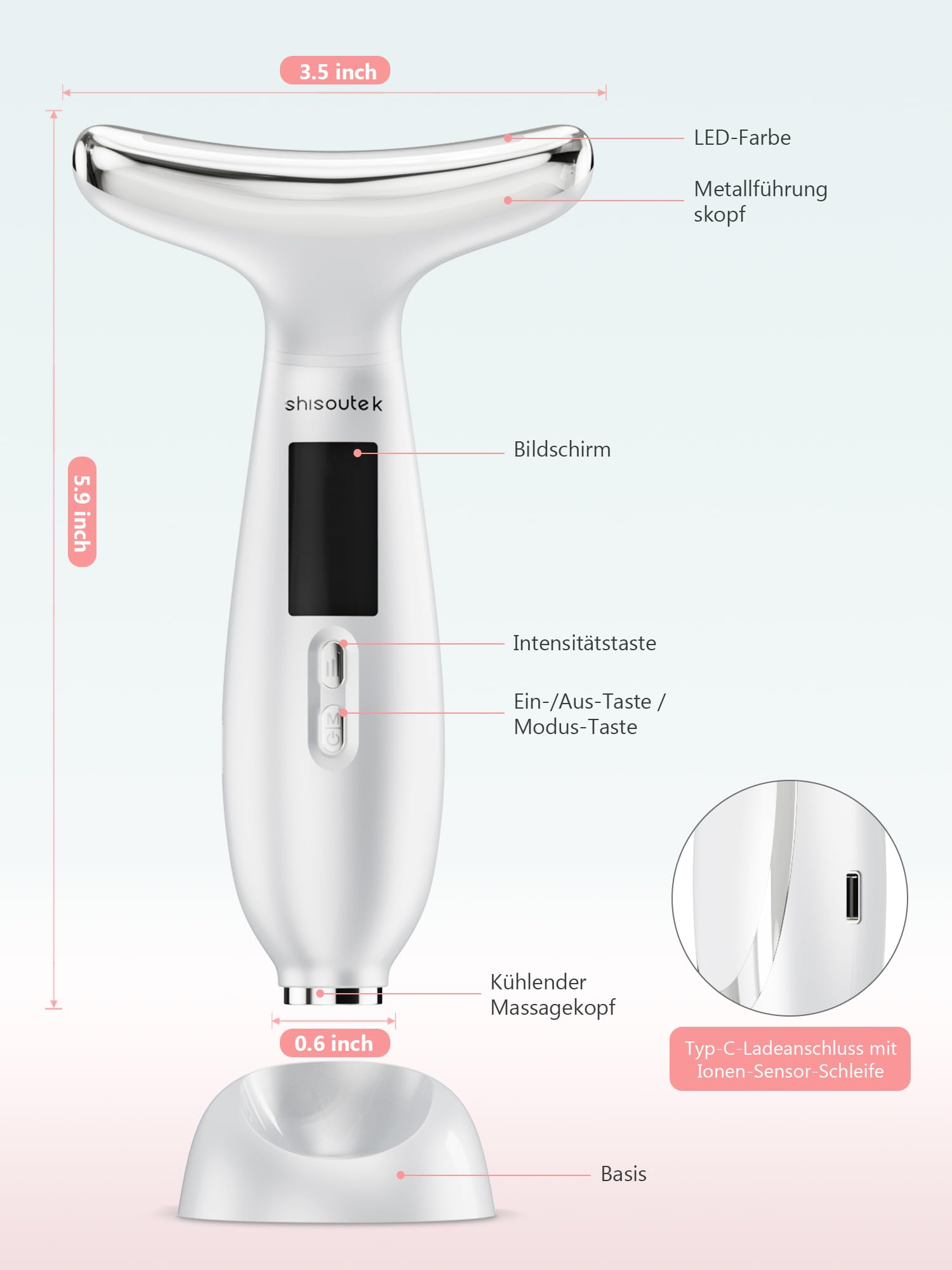 Gesichtsmassagegerät Face Gesicht Falten Gerät: Anti Gegen Falten Beauty Device 5℃ kalte und 45℃ Wärme - EMS Massage Gerät Gesicht 6 Modi 4 Farben LED - Lifting Straffung Gesichtsmassage Damen Herren