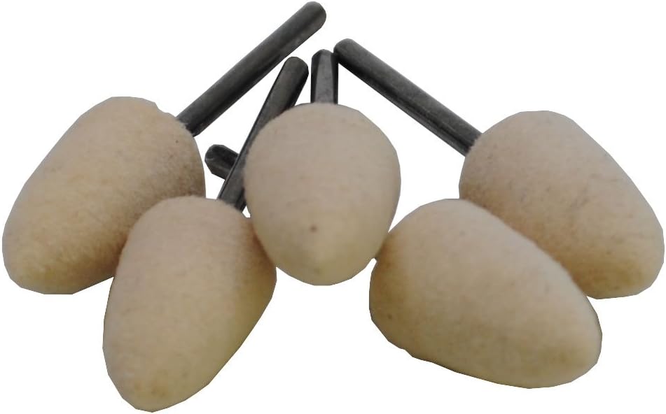 Proops Set x 5 Hard Felt Conical Polishing Buffing Mandrel Arbor 2.4mm