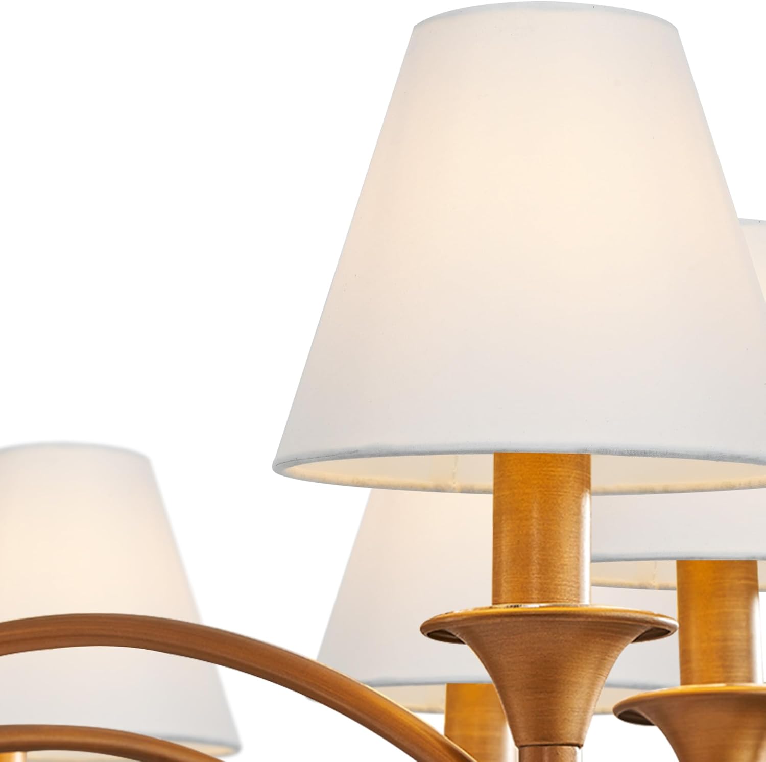 Lampwell Gero Off White Clip-on Chandelier Lamp Shades Set of 6, 6"3"H5", Mini Fabric Barrel Shades, For Candle & Small General Bulb