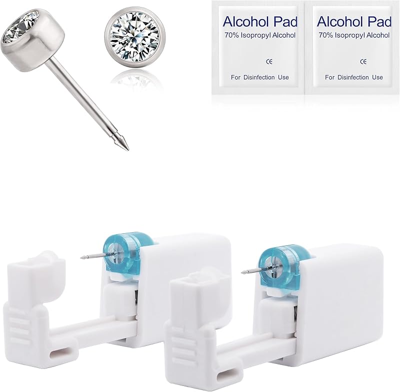 Kit limerencia para Piercing de Orelha em Titânio G23, Pistola Descartável