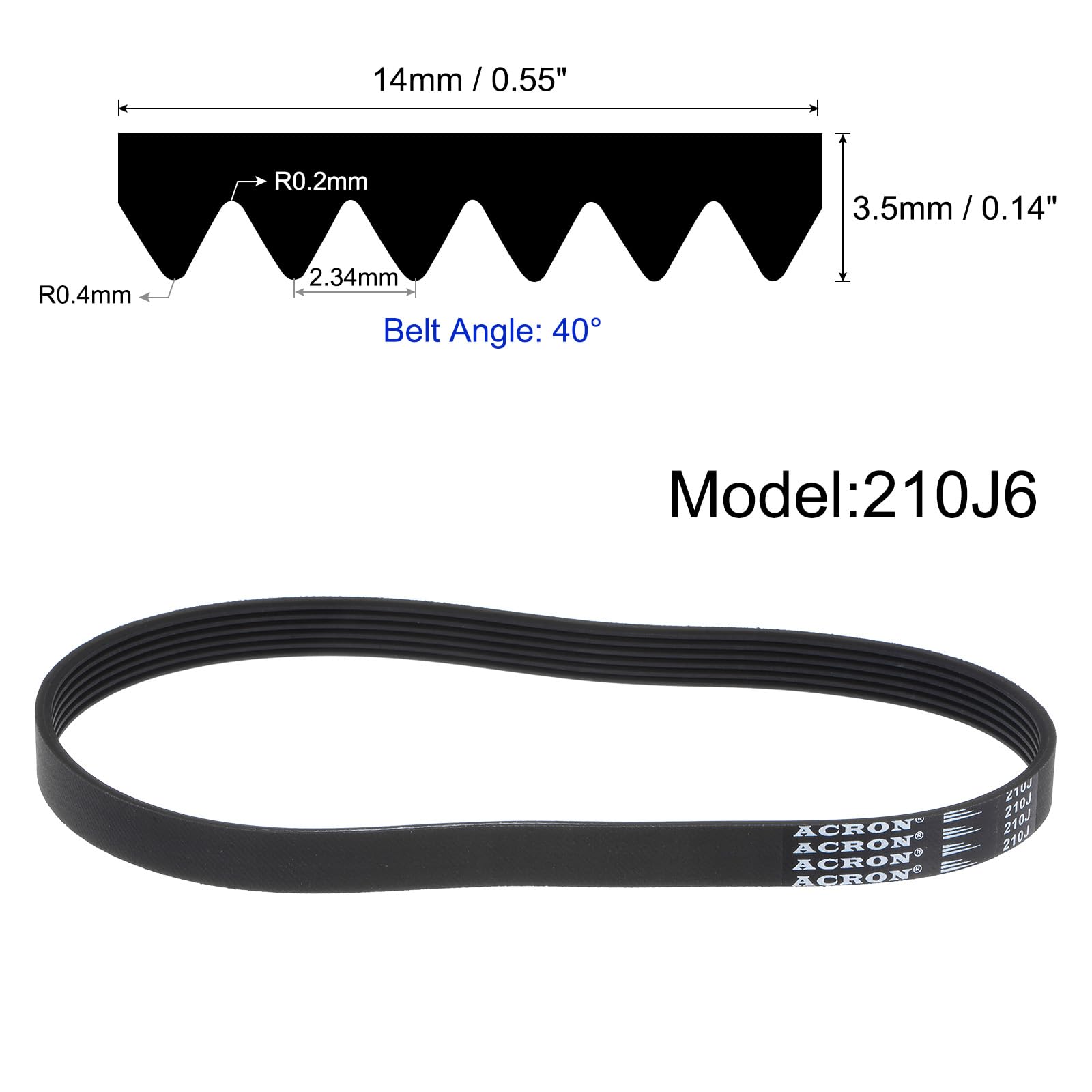 Cinghia Di Trasmissione Kozelo A500 - Gomma Neoprene, 530mm Passo, Per Industrie Varie - Foto 2