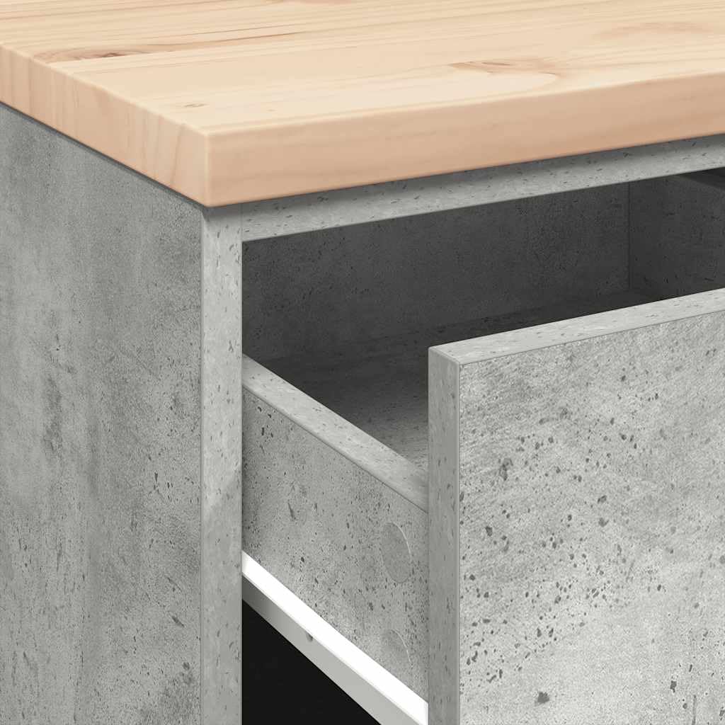Generisch Garagen-Aufbewahrungsschrank Betongrau Massivholz Kiefer,Wirtschaft Industrie,Gewerbliche Lagerung,Industrieschränke-860592