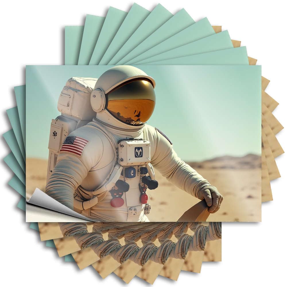 Saying Personalized Cottage Case Astronaut in Desert with American Flag Patch. - No Residue Decals for Gamers(8X12CM)