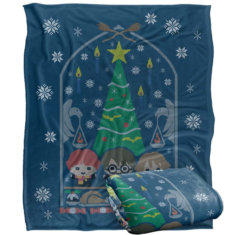HARRY POTTER and The Deathly Hallows Part 2 Blanket, 152 x 127 cm Great Hall Feast Silky Touch Super Soft Throw Blanket