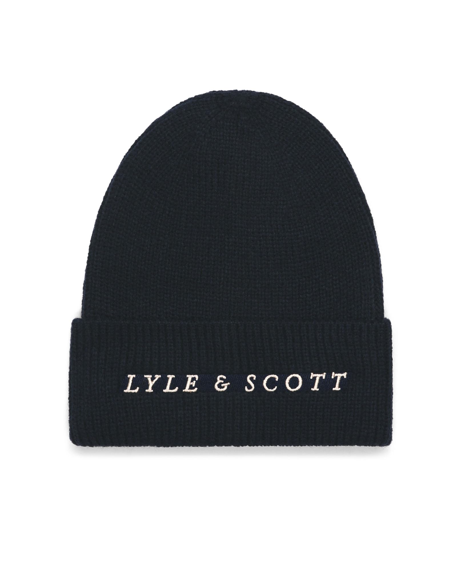 Lyle & Scott Mens Ribbed Beanie Hat - Dark Navy - One Size