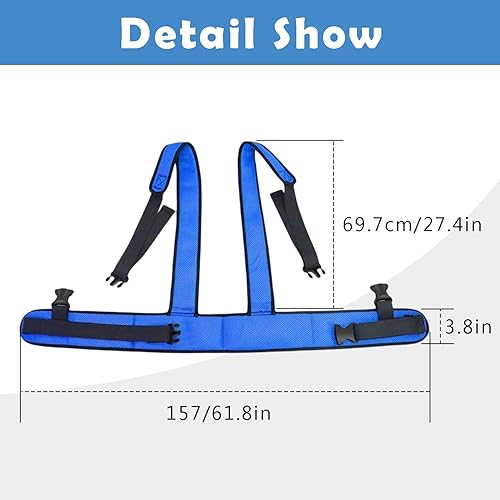 Miniatura 2 de Cinturón de seguridad para silla de ruedas con correa ajustable para el hombro, cinturón de sujeción médica, restricciones de cama para silla de
