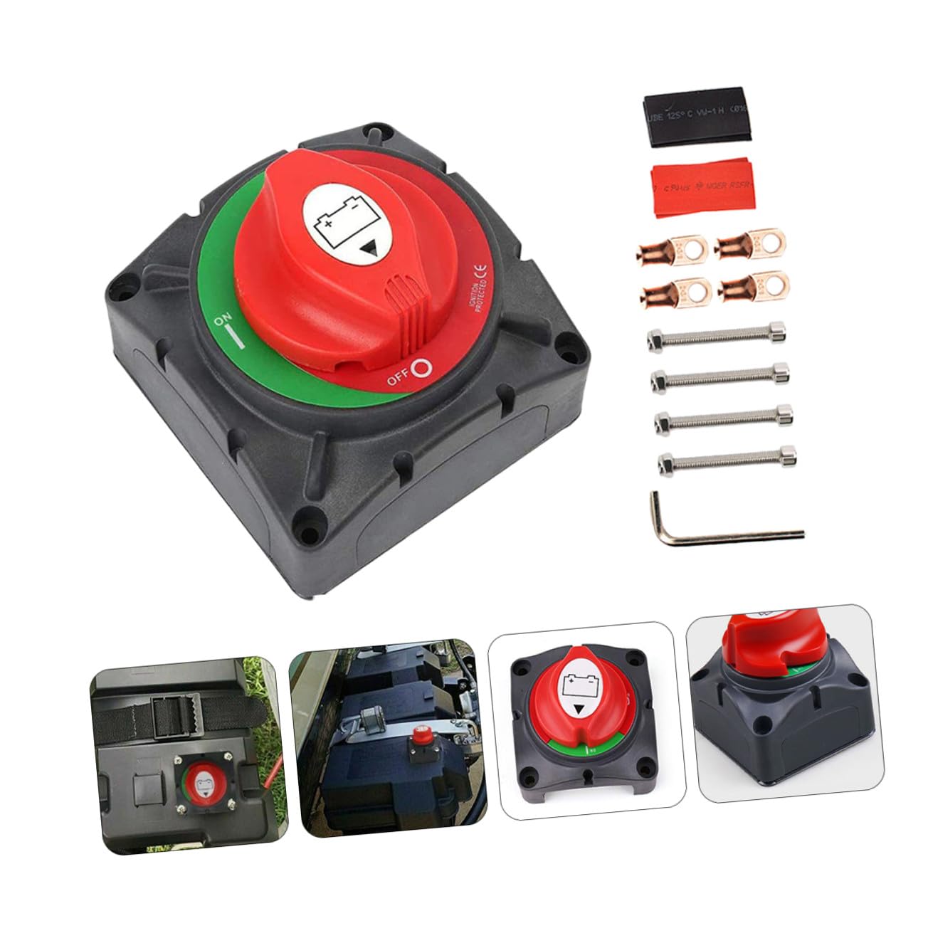 BESTYASH Interrupteur de Coupure de Batterie 600A, Isolateur de Déconnexion, 1 Set, en Plastique et Laiton, pour Bateau et Voiture