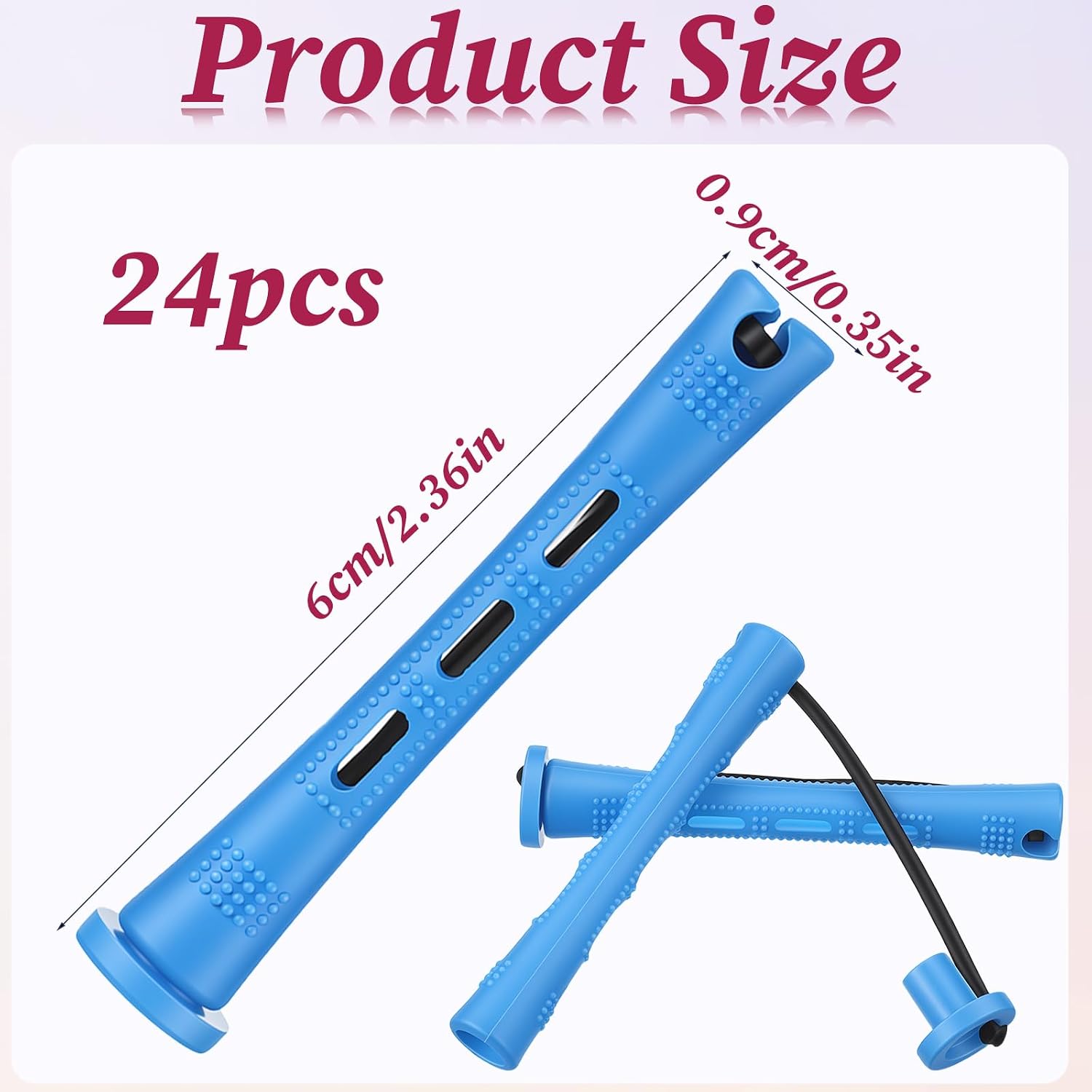 Small Perm Rods, 24 PCS Plastic Perm Rods for Short Hair Perming Hair Rollers Cold Wave Heatless Curling Rollers Perms Curling Rod Hairdressing Styling for Long Short Waves Curls, Blue(0.35 Inches)