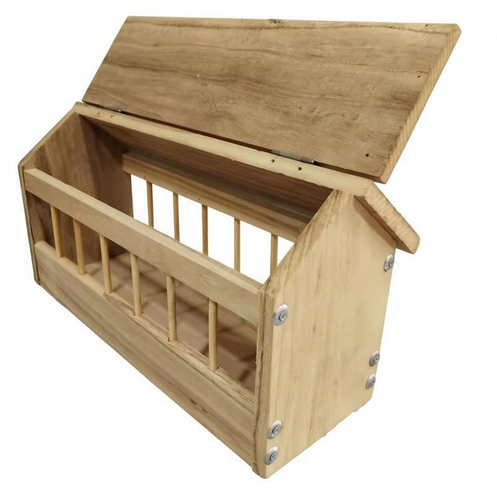 Mangiatoia Rustica da Giardino in Legno Ordinata per Colombaie, Recinti per Uccelli, 60 Cm