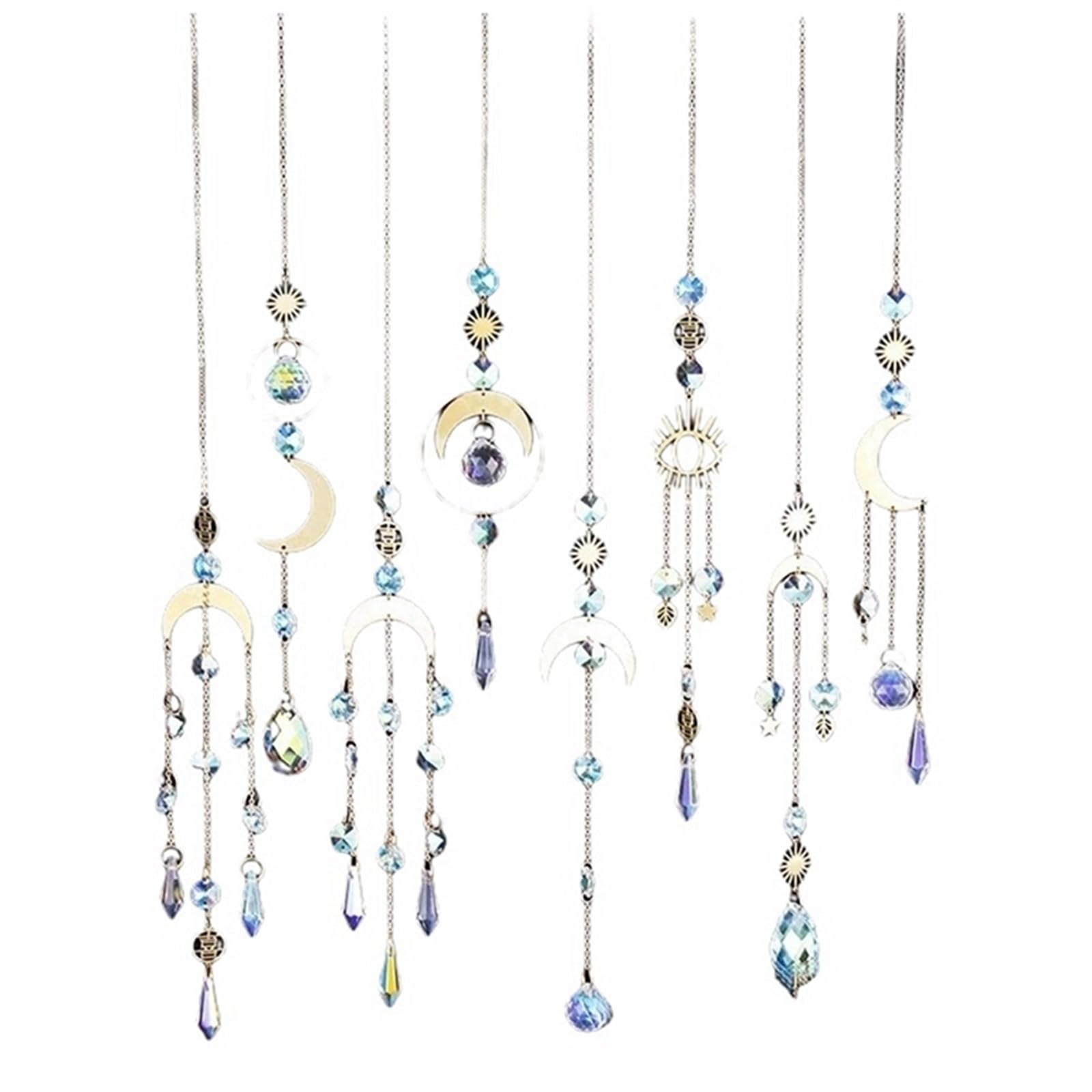 Ppqiru Color 8Pcs Sun Catchers Ornament Crystal Wind Chimes Window Sill Outdoor Decor Car For Decoration