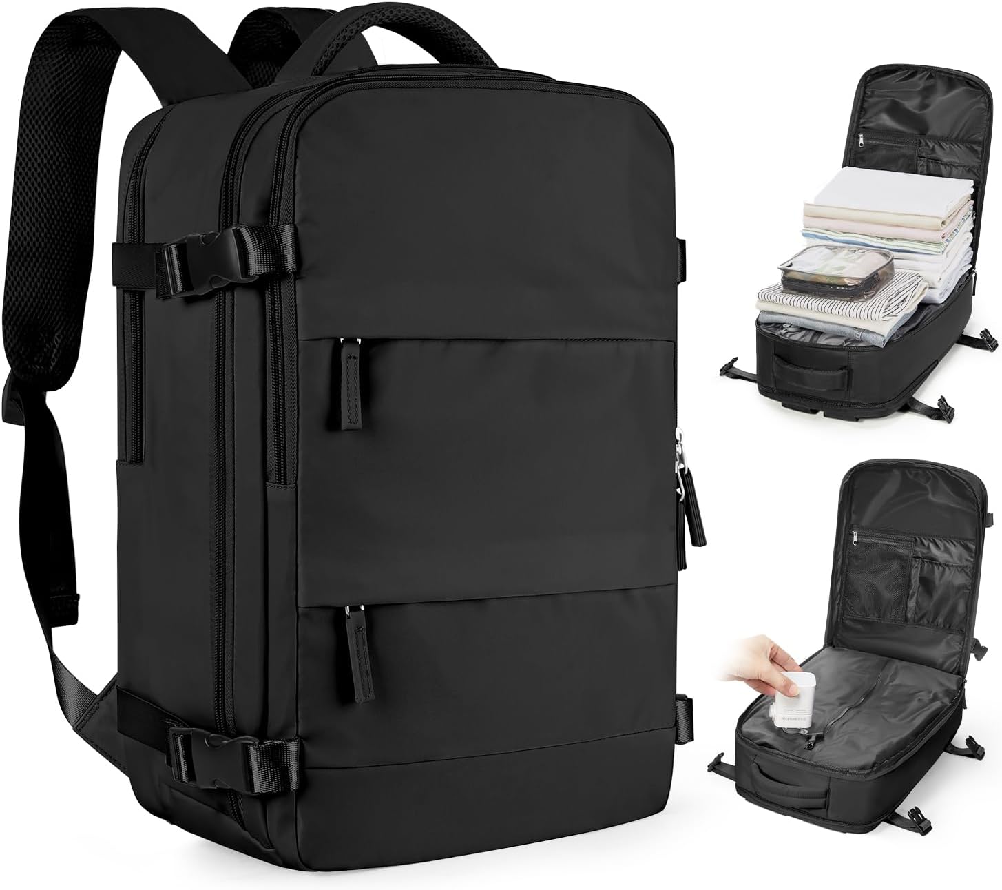 coofay Vacuum Backpack Travel with Pump Vacpack Travel Backpack with Vacuum System Mochila de Viaje Compresion al Vacio Easyvacpack Airbag Backpacks for Traveling Carry on Luggage