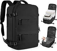 Vista 33 de Mochila de viaje grande, bolsa de mano, aprobada para aviones, para artículos personales, para hombre o mujer, color beige con marrón