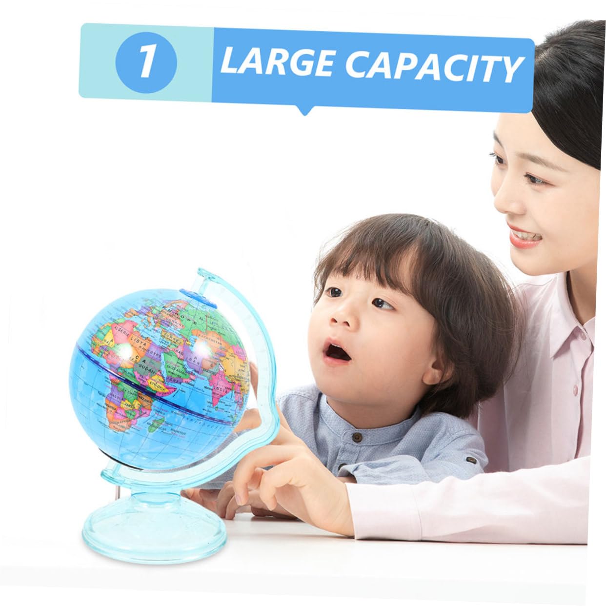 2 Salvadanaio Moderno Educativo e Decorativo per Scrivania Piggy Bank Forma Globo per Insegnamento e Accessorio da Scrivania per Design Elegante e Multifunzionale