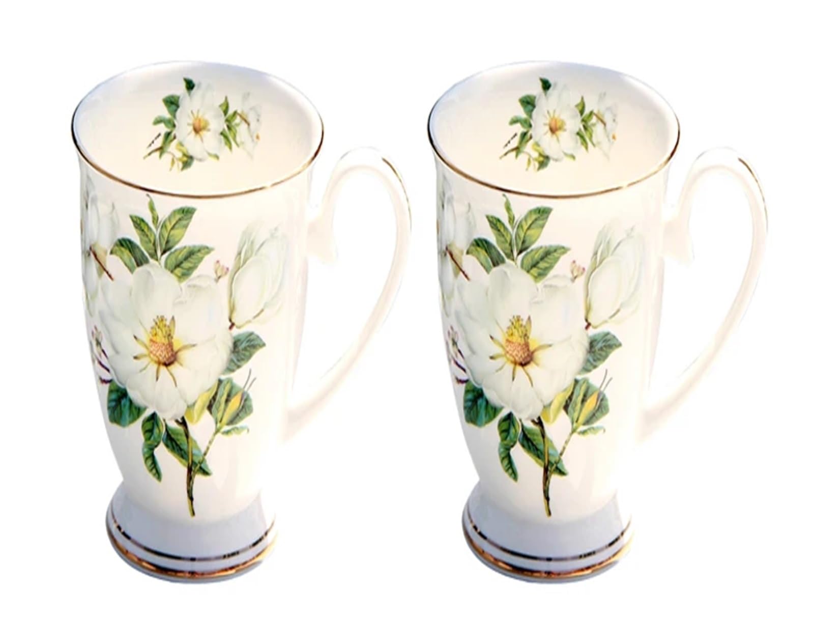 Tazze da caffè divertenti in porcellana 300 ml, con dipinti floreali in, tazzine espresso vintage di campagna, bicchieri Taza Tea Cup Art(2pc)