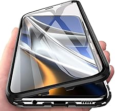 Fiokxie Case Compatible with Vivo V40 5G Protective Case Magnetic Adsorption Case Metal Frame Mobile Phone Case 360 Degree Protective Front and Back Full Screen Screen Protection Tempered Glass Cover,