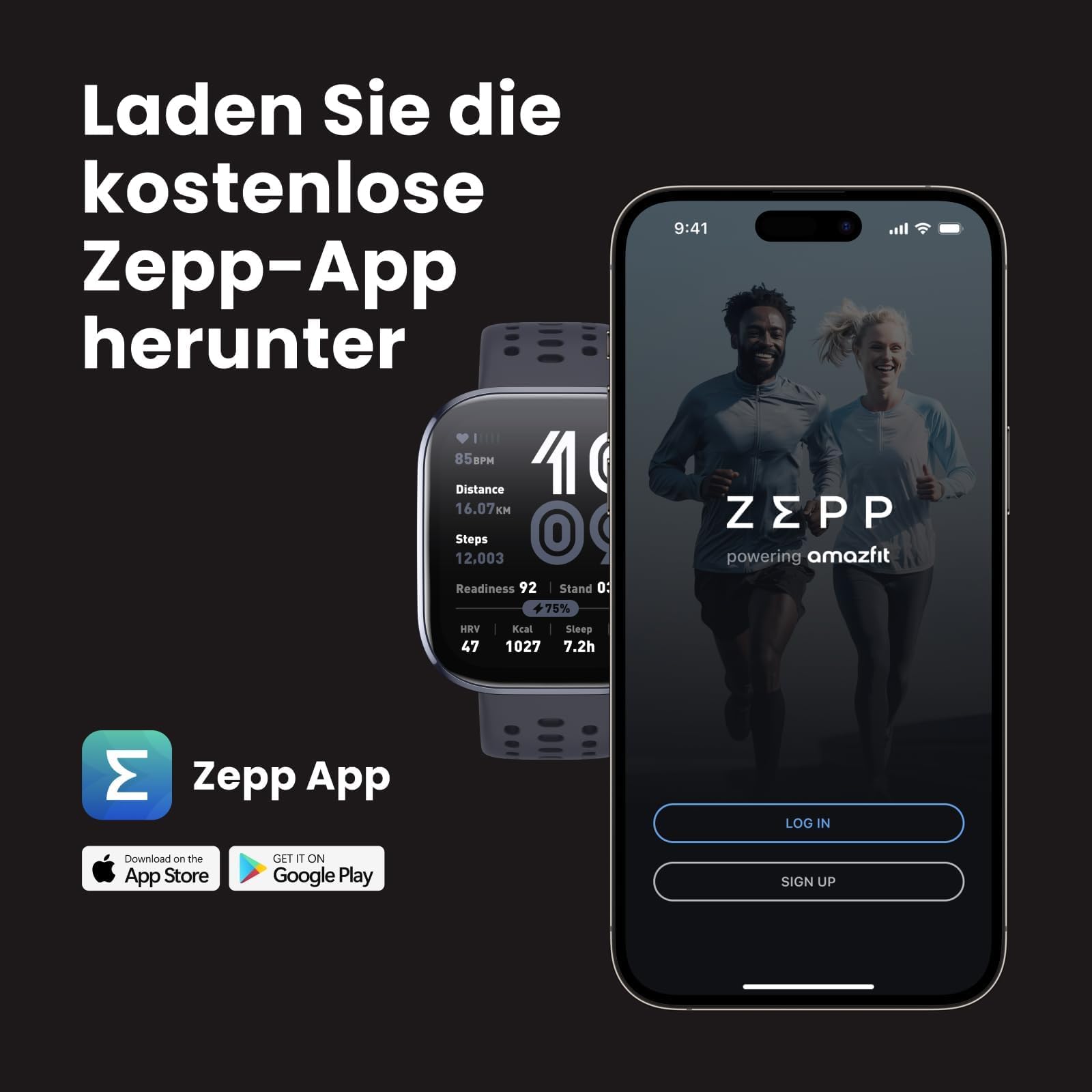 Amazfit Bip 6 Smart Watch 46mm, 14 Tage Akku, 1.97" AMOLED, GPS, AI, Bluetooth Anruf, Gesundheits-Fitness-Schlaf-Tracker, 140+ Trainingsmodi, 5 ATM