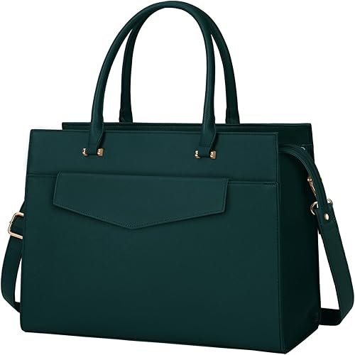 NEWHEY Juego de bolso de mano y sobre de cuero verde oscuro para mujer, 16.9 x 5.9 x 12.5 pulgadas, diseño 2 en 1, cierre magnético, correa de