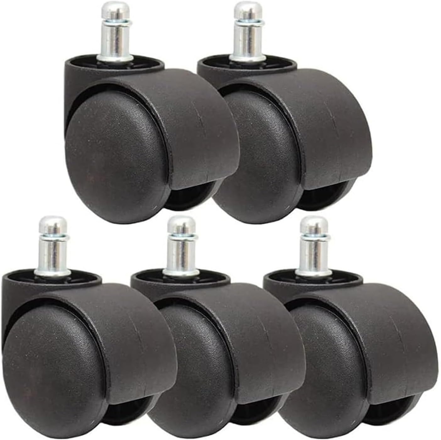 Castor Wheels,Heavy Duty casters, Castor Swivel casters Heavy Duty 50mm Office Chair Roller, Black Mute 2inch Plastic Swivel Furniture Chair Caster Wheel casters Wheels(1")