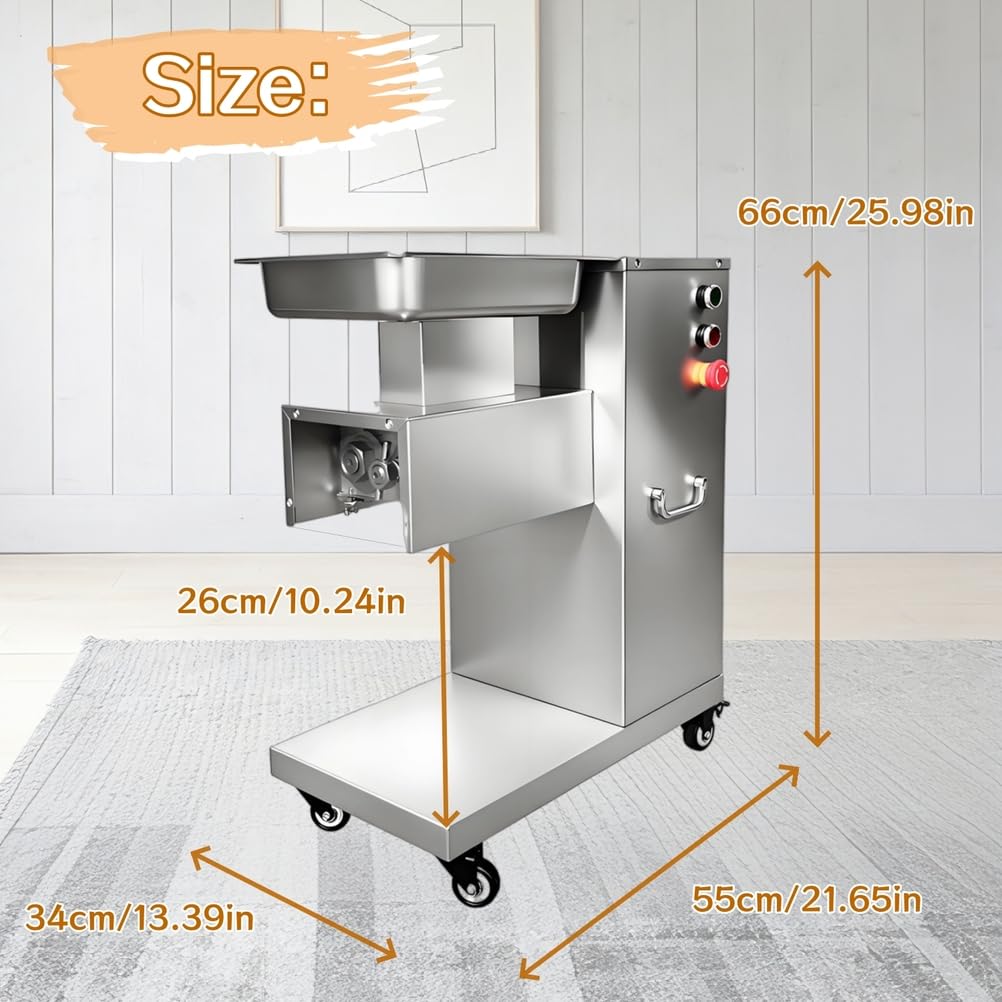 Affettatrice Verticale elettrica per Carne, Macchina per Tagliare la Carne Commerciale con Macchina in Acciaio Inossidabile, affettatrice elettrica per bancarelle