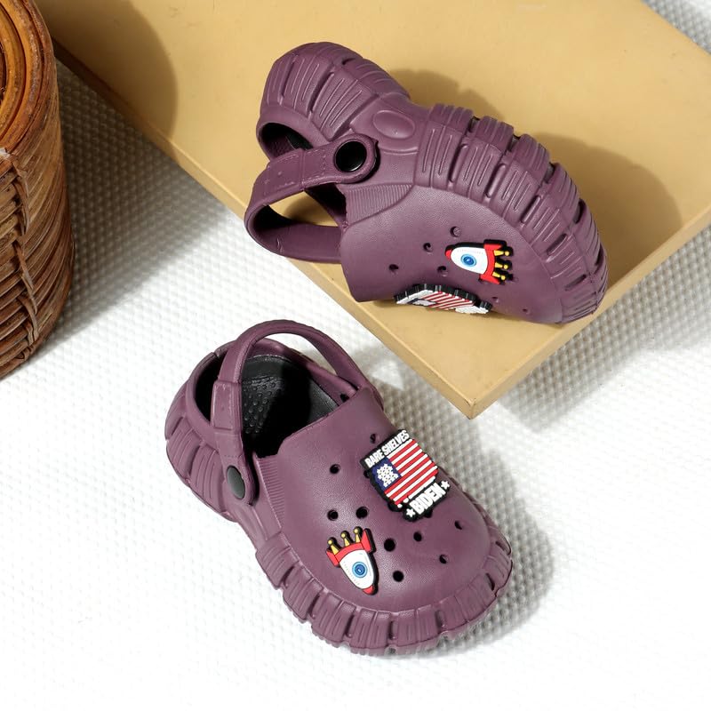 Image of Unisex Kids Clogs Soft Anti Skid Mules Sandals with Adjustable Back Strap Indoor & Outdoor Slipper for Boys & Girls Everyday Use Waterproof Jibbex Slides