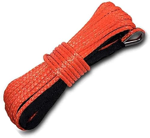 QH QH WURONG Cuerda de cabrestante sintética de 14 pulgadas x 50 pies, 8000 libras 0.236 in x 49.2 ft con funda para cabrestantes ATV, UTV, SUV,