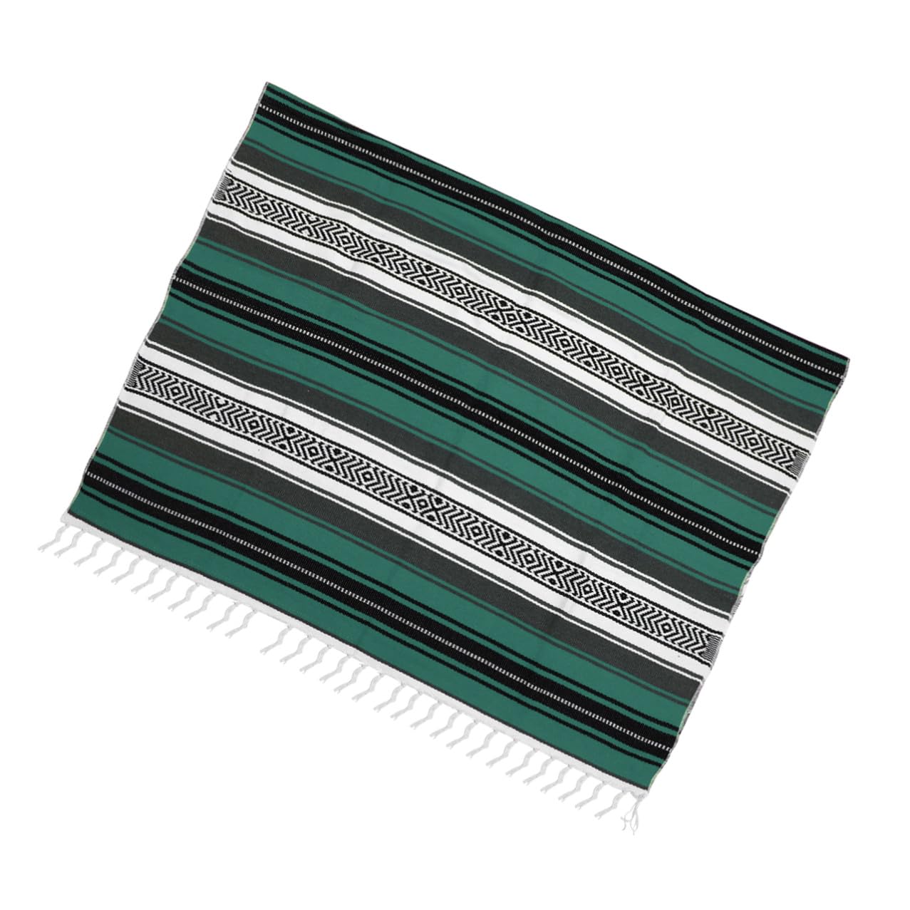 Tapis de yoga et jeté de lit vert couverture mexicaine NUOBESTY