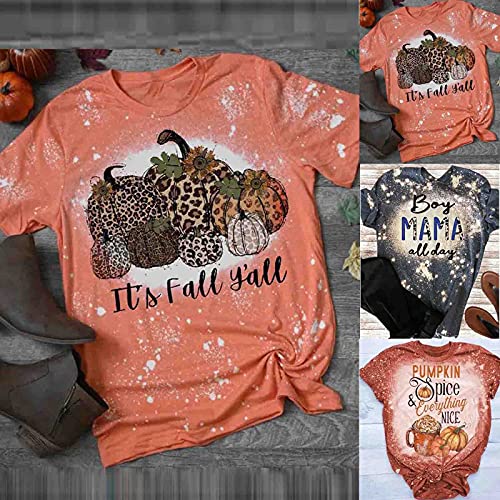 Blusa com Estampa de Camiseta com Lazo Digital de Manga Corta para Mujer,, Branco, Medium