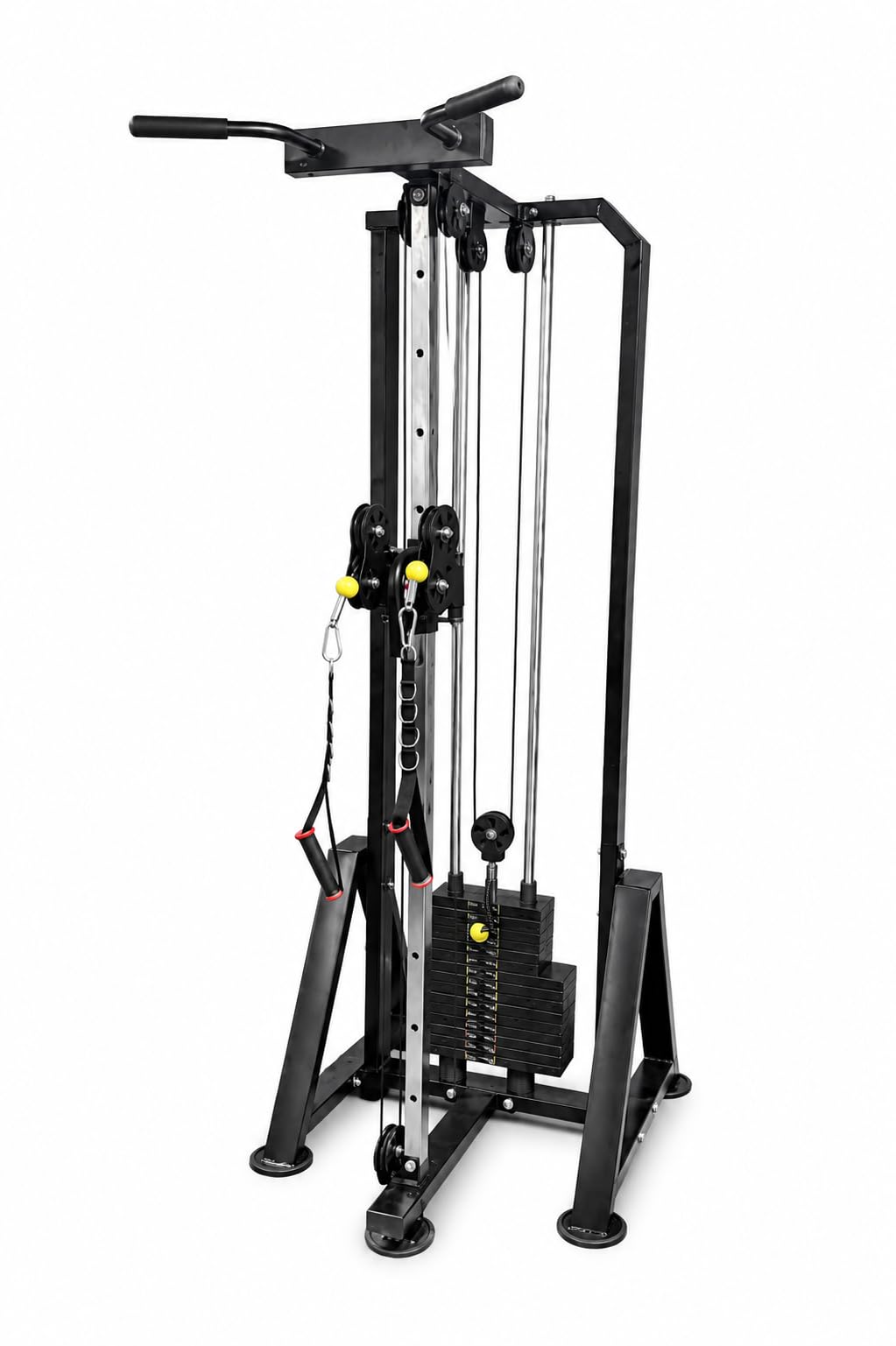 Gym24 Dual Pully Cable Cross Single Weight Tower for Home Gym Model 2.0 with Iron Weight (60 KG)