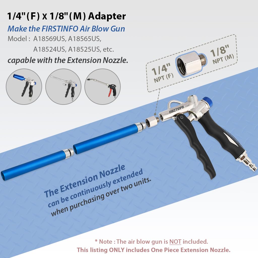 FIRSTINFO A18562F Kit di accessori per ugelli di prolunga per tutte le pistole di soffiaggio FIRSTINFO