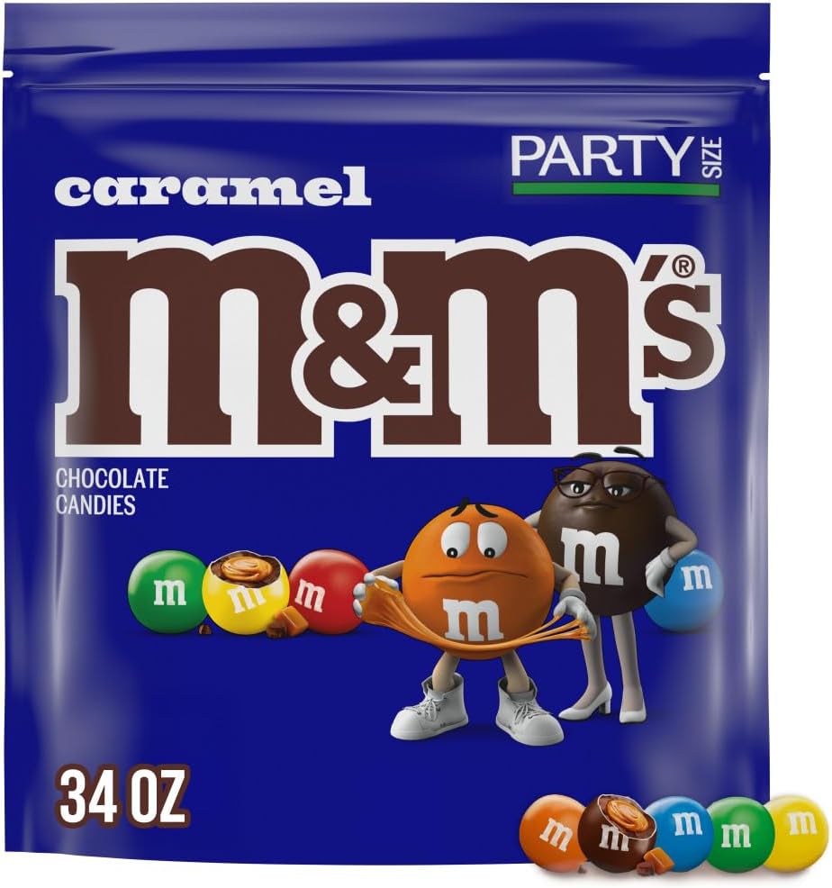 Caramel Milk Chocolate Candy Bulk Pack, Party Size, 34 oz Resealable Bag for Parties, Baking and Sharing