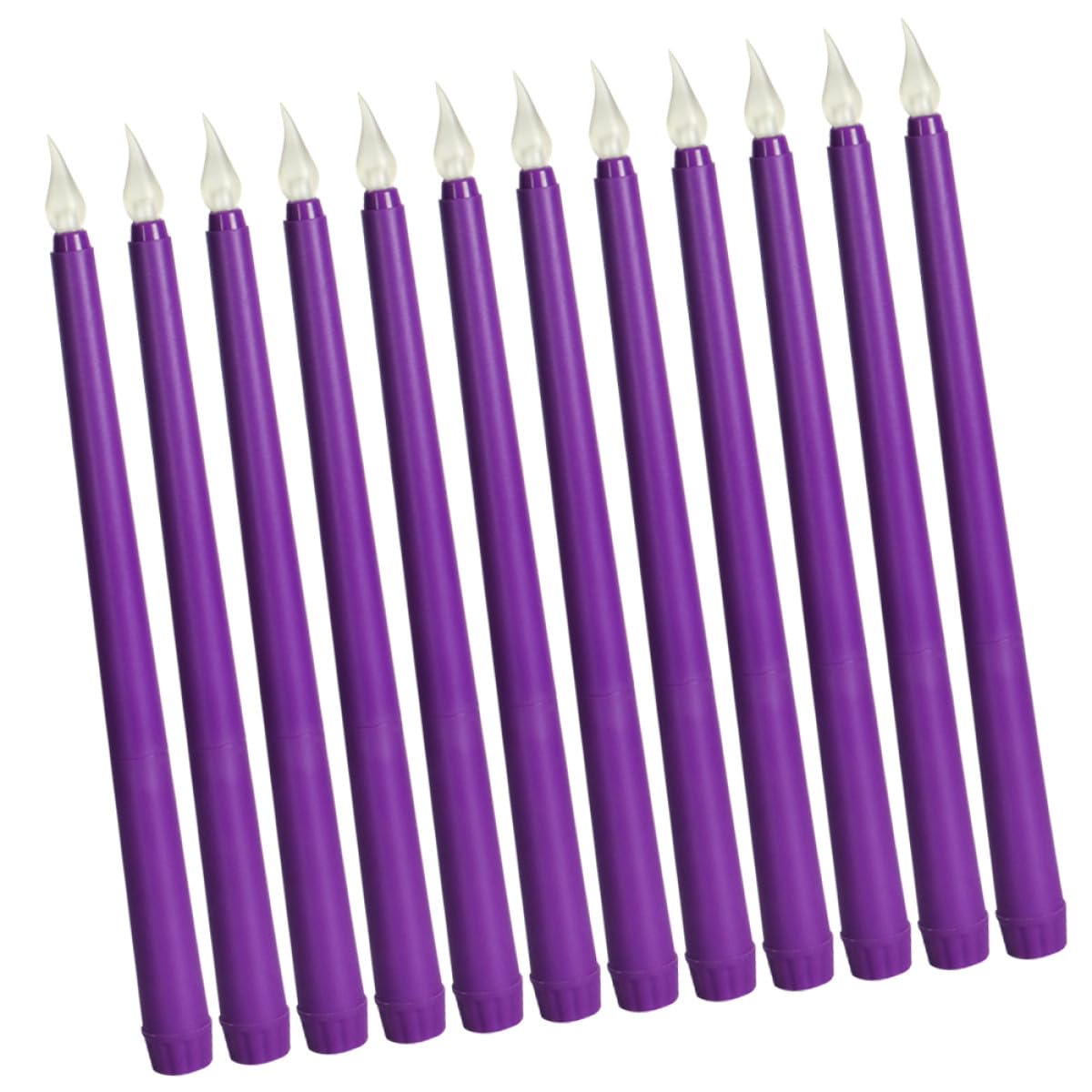 Bougies coniques LED sans flamme pourpres parfaites pour une décoration de demande en mariage