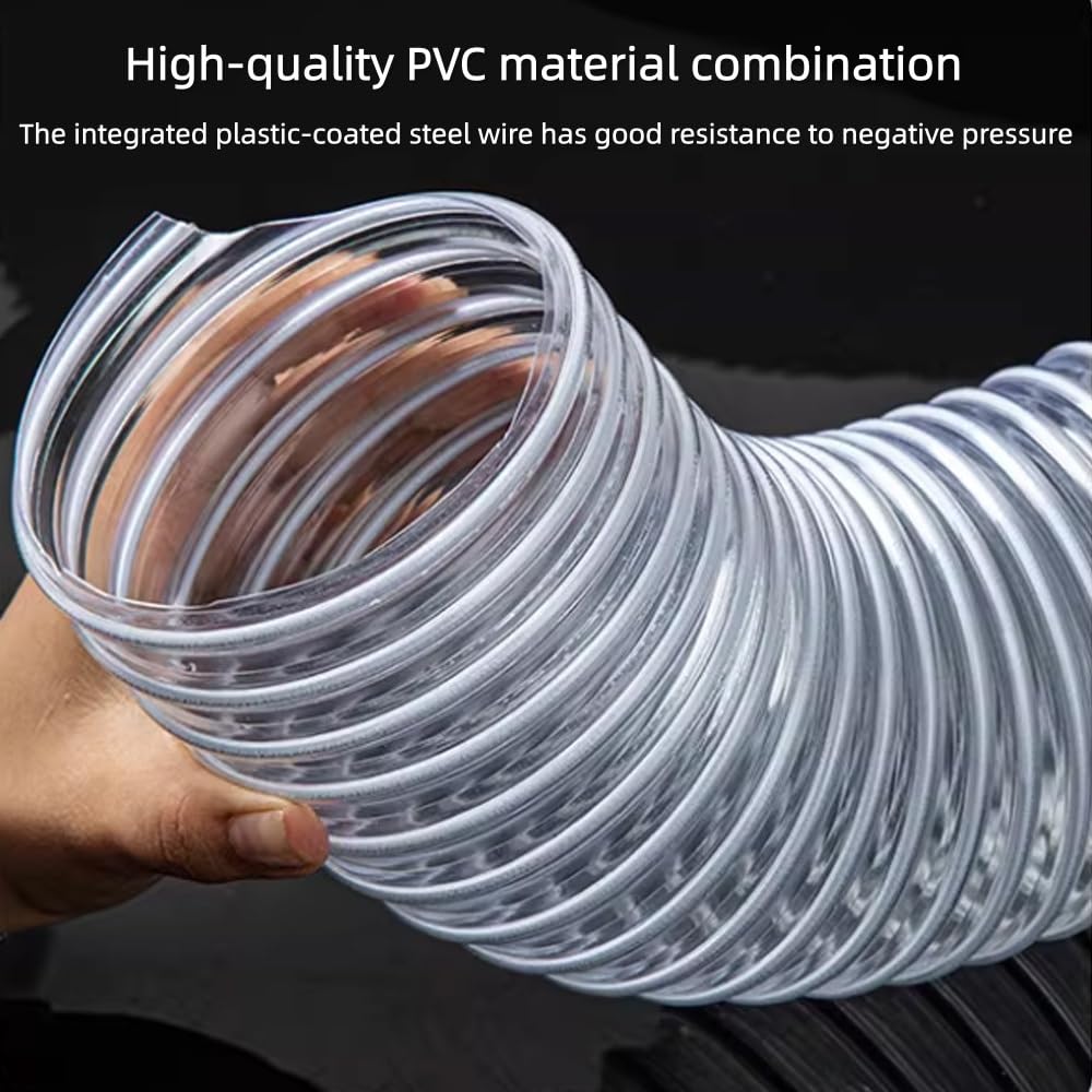 Manguera De Recolección De Polvo 50/120/150mm Tubo Flexible Transparente Manguera For Aspiradora De PVC Para Aspiradora De Construcción(6m/19.7ft,60mm-2 2/5")