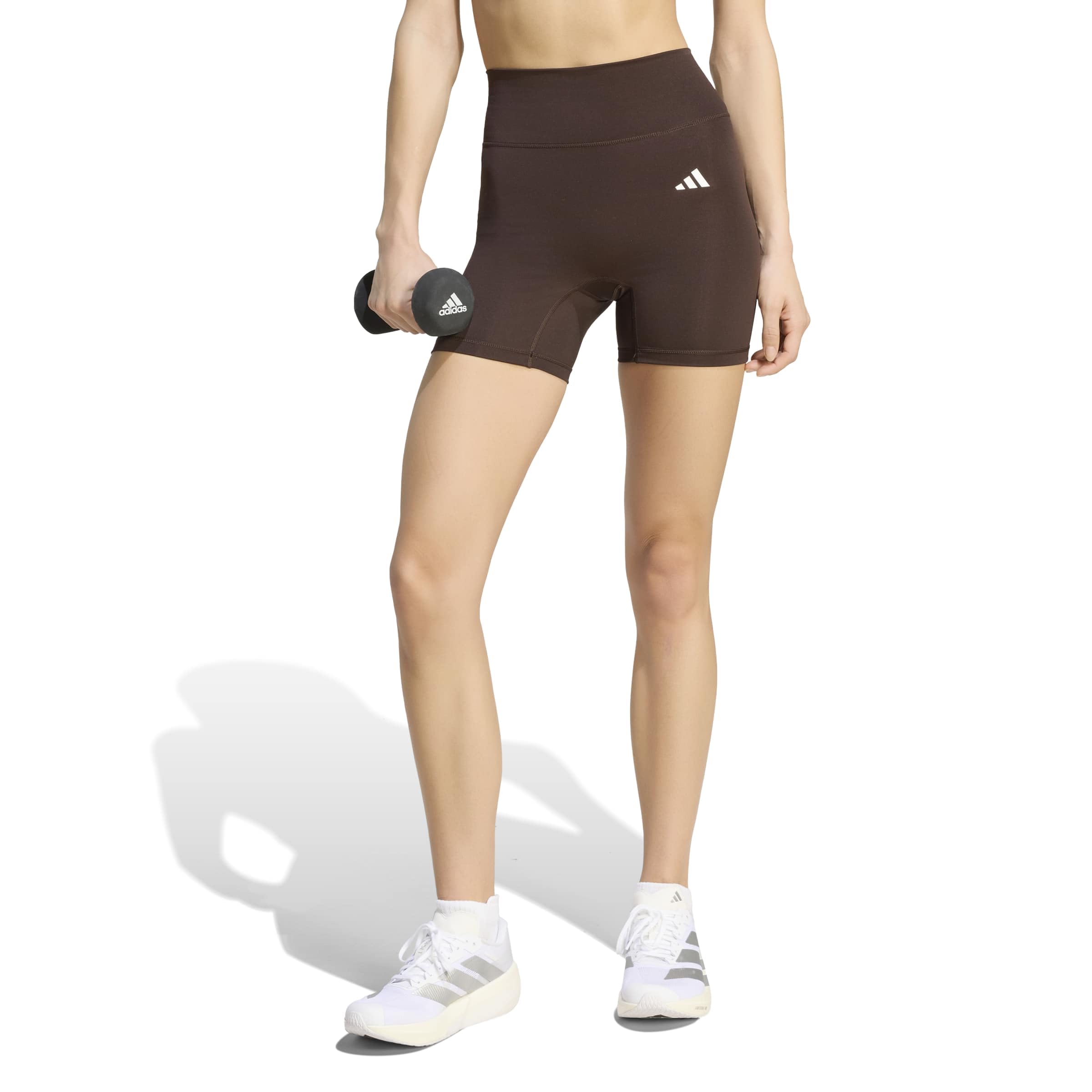 adidas Kobiety Optime Essentials Workout Short Leggings Tights, Aurora Coffee, L