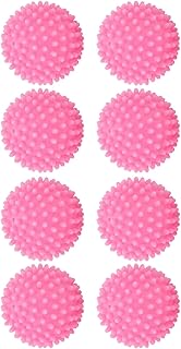 Bola de lavagem de roupa, bola de lavagem de roupa reutilizável evita emaranhamento remoção de manchas bola de PVC amaciante para máquina de lavar 8 peças (rosa)