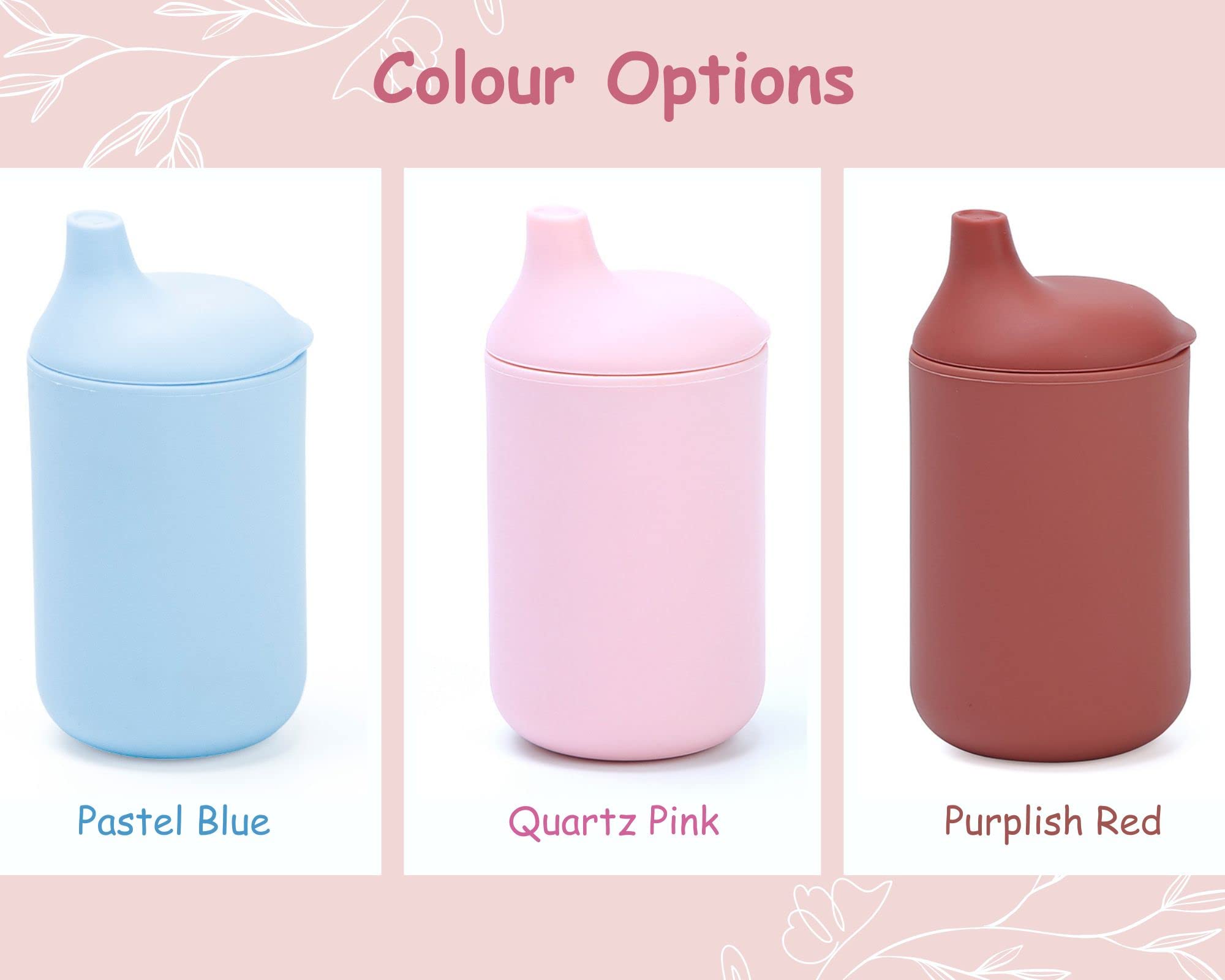 Coos N Babbles Silicone Spout Sipper for Kids 6 to 12 Months | Soft Sippy Cup for Toddlers | 175 ml Water Sipper for Kids (Purplish Red) 2