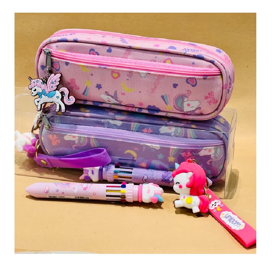 Image of Green Dinosaur Pencil Pouch Stationery Set with Soft Case Pouch, Multicolor Pen and 3D Dinosaur Keychain Art Artificial Leather Pencil Box (Set of 3, Greens) (Green Dinosaour Pencil Pouch)