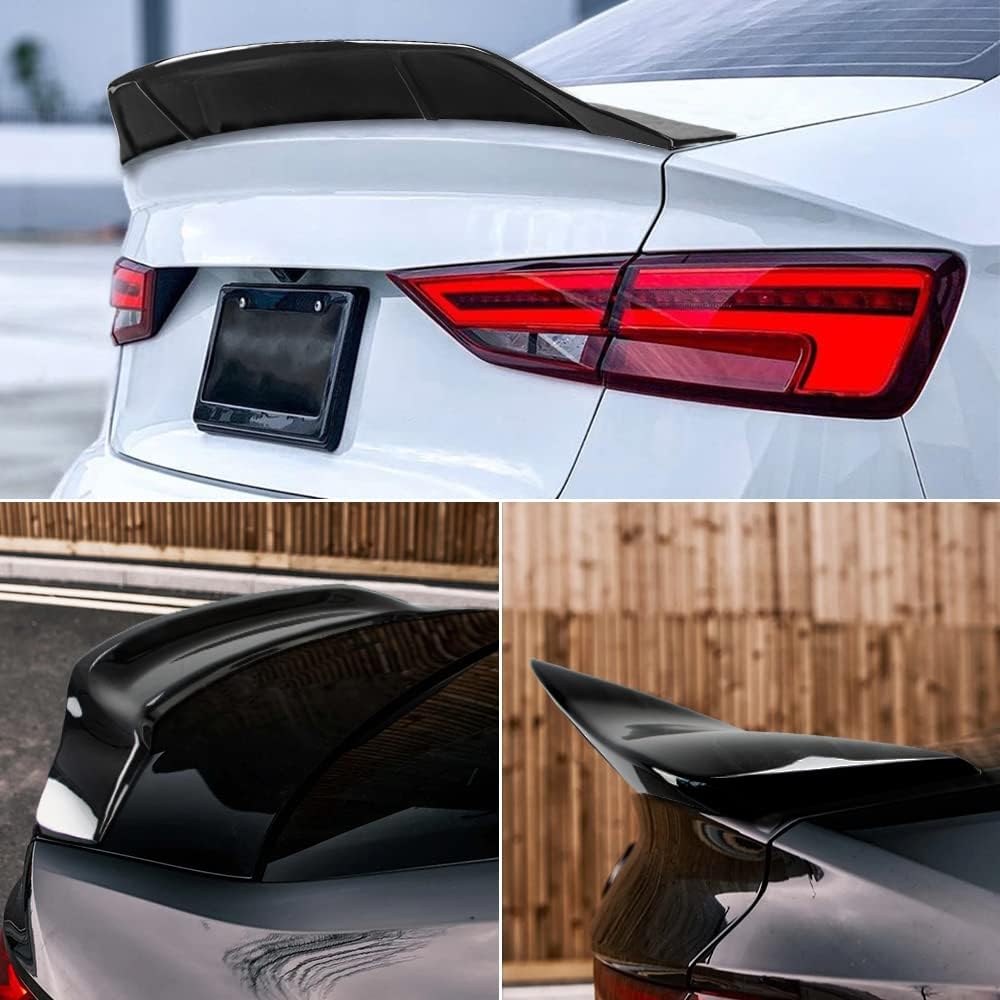 ABS Trunk Spoiler Wing Compatible with 2014-20 Audi A3 S3 RS3 Sedan Spoiler (Type 8V) Gloss Black