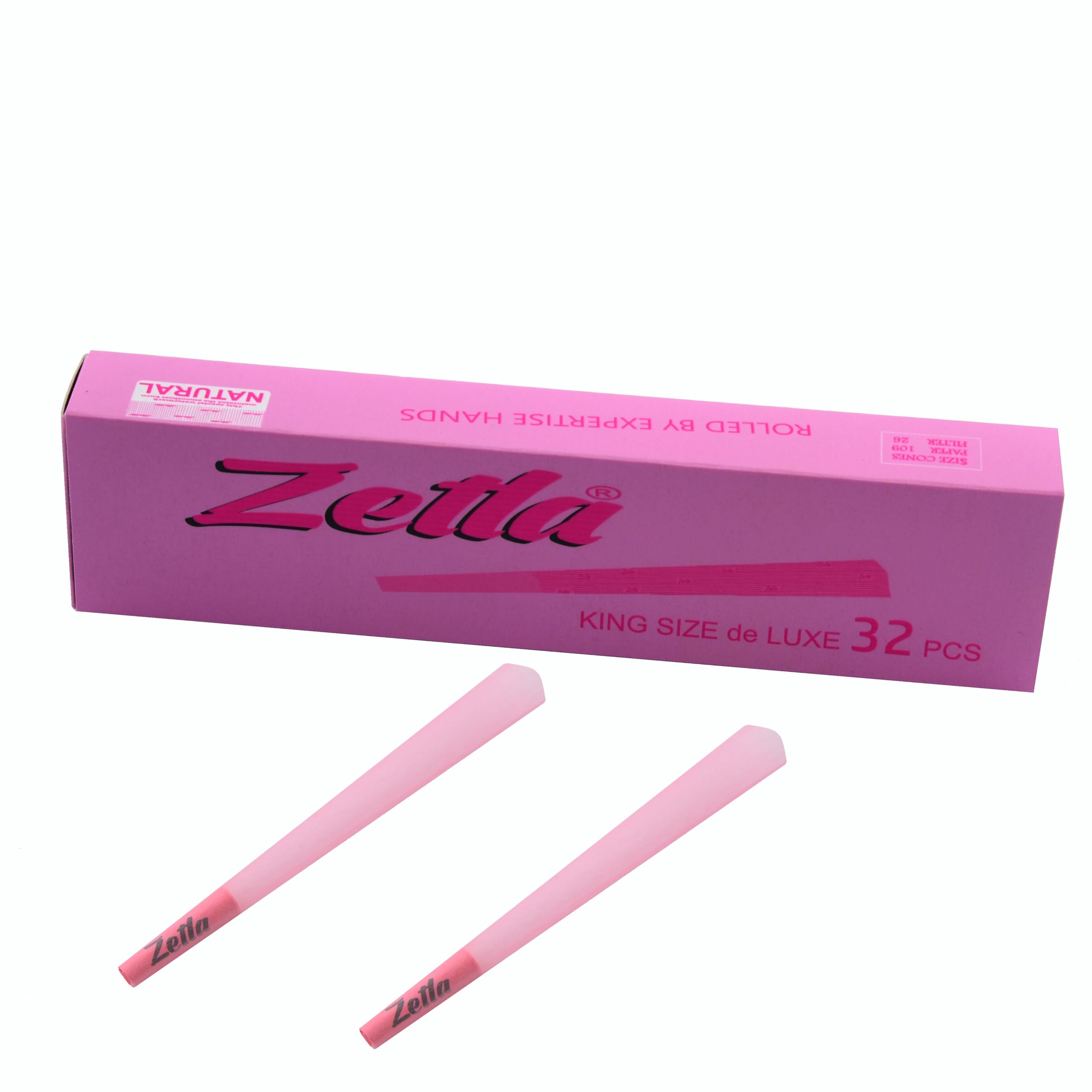 Zetla 32 - Cones Pink King Size - wstępnie skręcone rurki - stożkowe tuby z filtrem (109 x 26 mm) - Joint Cones King Size - wstępnie skręcone papierowe