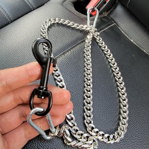 Dog Seat Belt for Car, Metal Dog Seatbelt Stainless Steel No chew Dog Car, Pet Vehicle Safety Restraint, Heavy Duty Big Canine Dog Car Leash Strap Seat Belt for Dogs in Car Dog Seat Belt for Car, Metal Dog Seatbelt Stainless Steel No chew Dog Car, Pet Vehicle Safety Restraint, Heavy Duty Big Canine Dog Car Leash Strap Seat Belt for Dogs in Car