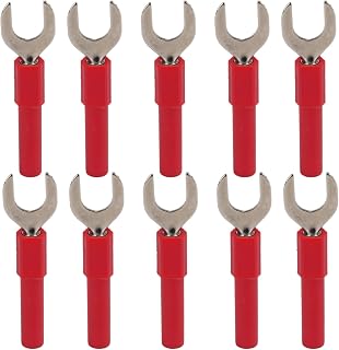 Plugue Banana Tipo U, Indústria Doméstica Forma U 8mm Conectores Banana para Aplicação Eletrônica Multímetro 10pcs Um Pacote(vermelho)