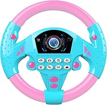 Pluspicks Baby Steering Wheel,Kids Steering Wheel Simulator with Music - Light Up Steering Wheel Toy Infant Toys for Car Backseat, Babies Early Educational Toys for Ages 1-8 Boys Girls-(Multicolor)