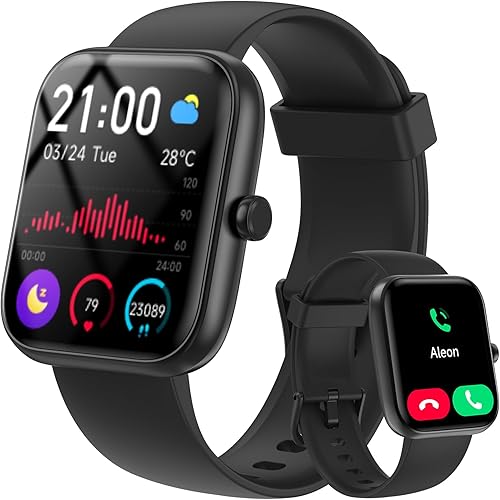 Reloj inteligente para mujeres y hombres con llamada Bluetooth, reloj inteligente integrado con Alexa, reloj de fitness con dial de 1.83 pulgadas